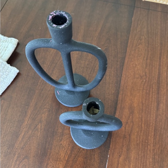 H&M home decor metal candle sticks holder matte modern neutral abstract CB2 RH - Picture 5 of 8